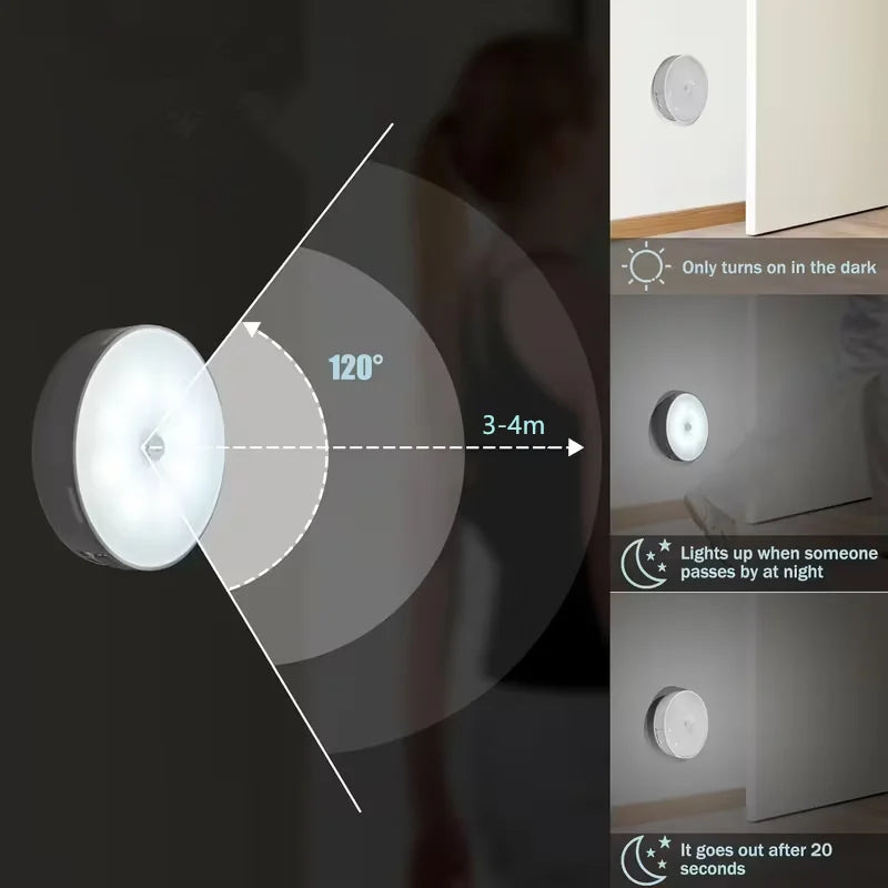 Smart Wireless LED Motion Sensor Night Light (USB Rechargeable & Magnetic)