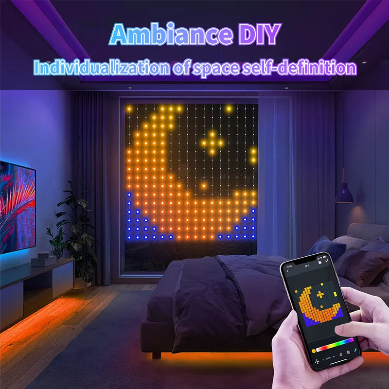 Merry Pixels™ Smart Animated LED Curtain Lights