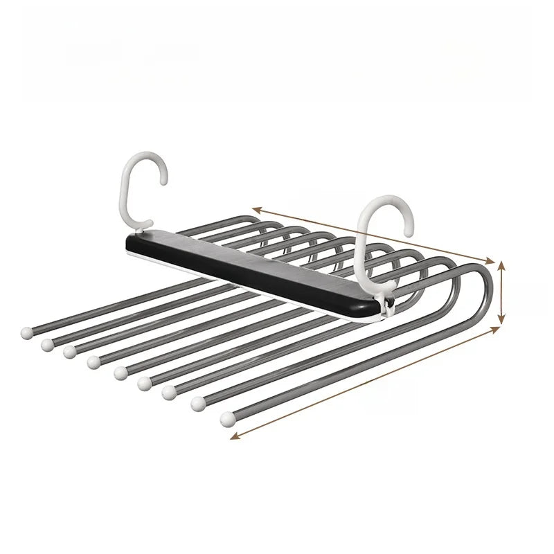 Ultimate 9-in-1 Space-Saving Stainless Steel Pants Rack