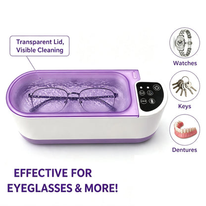 UltraClean™ Portable Ultrasonic Cleaner – Professional 360° Deep Cleaning for Jewelry, Glasses, Watches & Dentures