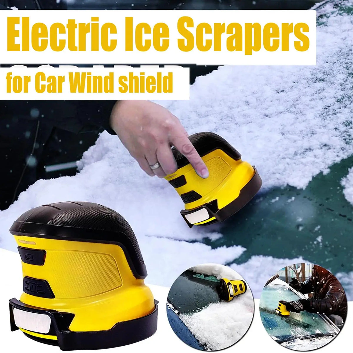 Electric Car Ice Scraper (USB Rechargeable & Cordless Windshield De-Icer)