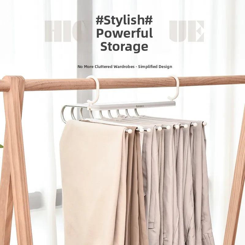 Ultimate 9-in-1 Space-Saving Stainless Steel Pants Rack