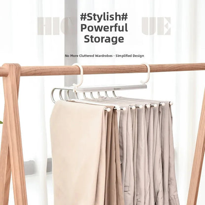 Ultimate 9-in-1 Space-Saving Stainless Steel Pants Rack