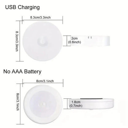 Smart Wireless LED Motion Sensor Night Light (USB Rechargeable & Magnetic)