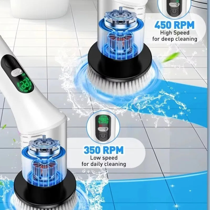 ScrubPro V2 — 8-in-1 Cordless Electric Spin Scrubber