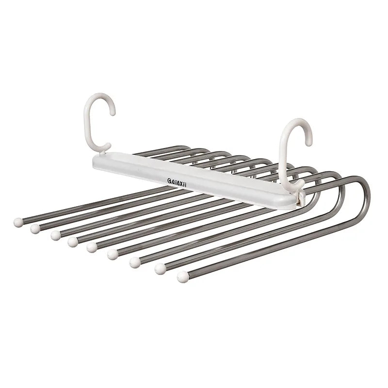 Ultimate 9-in-1 Space-Saving Stainless Steel Pants Rack