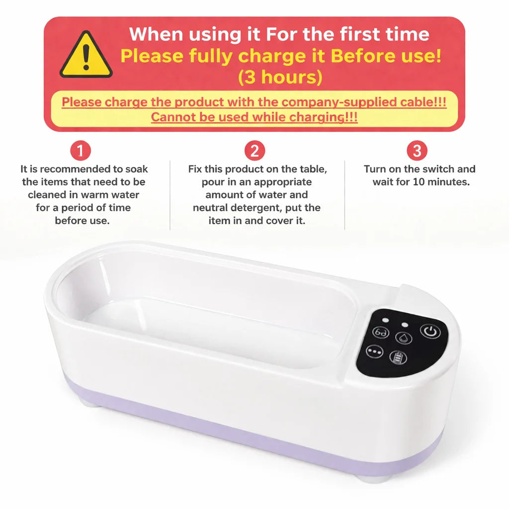 UltraClean™ Portable Ultrasonic Cleaner – Professional 360° Deep Cleaning for Jewelry, Glasses, Watches & Dentures