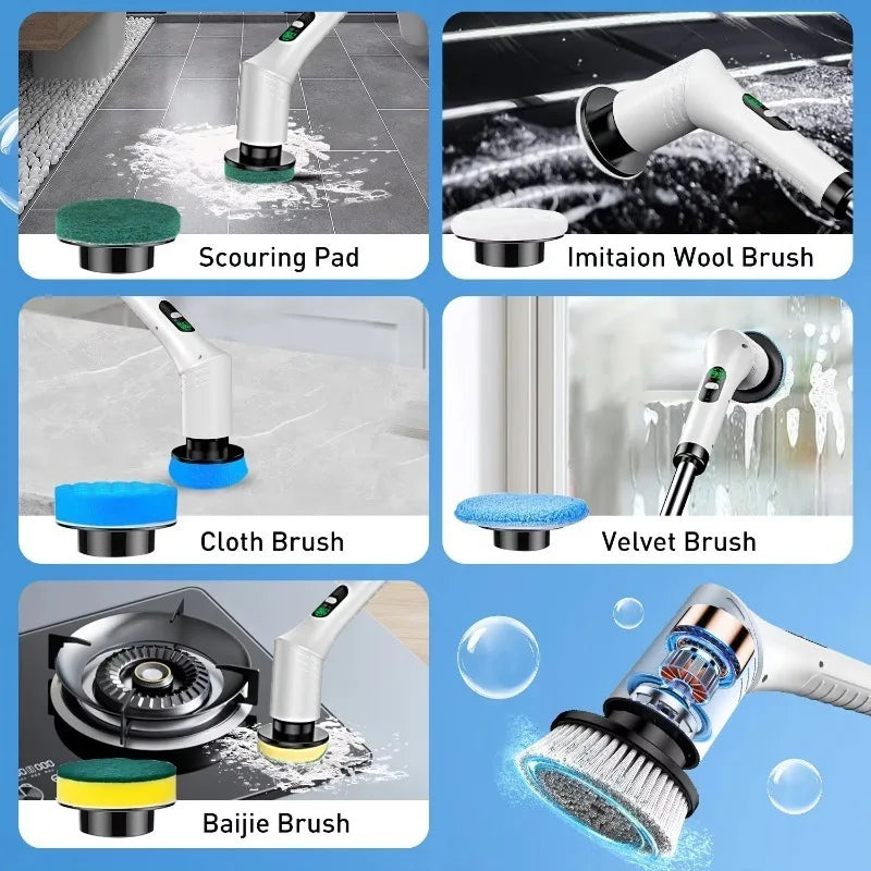 ScrubPro V2 — 8-in-1 Cordless Electric Spin Scrubber