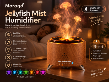 Morago™ Vulkan-Lava & Qualle Nebel-Luftbefeuchter