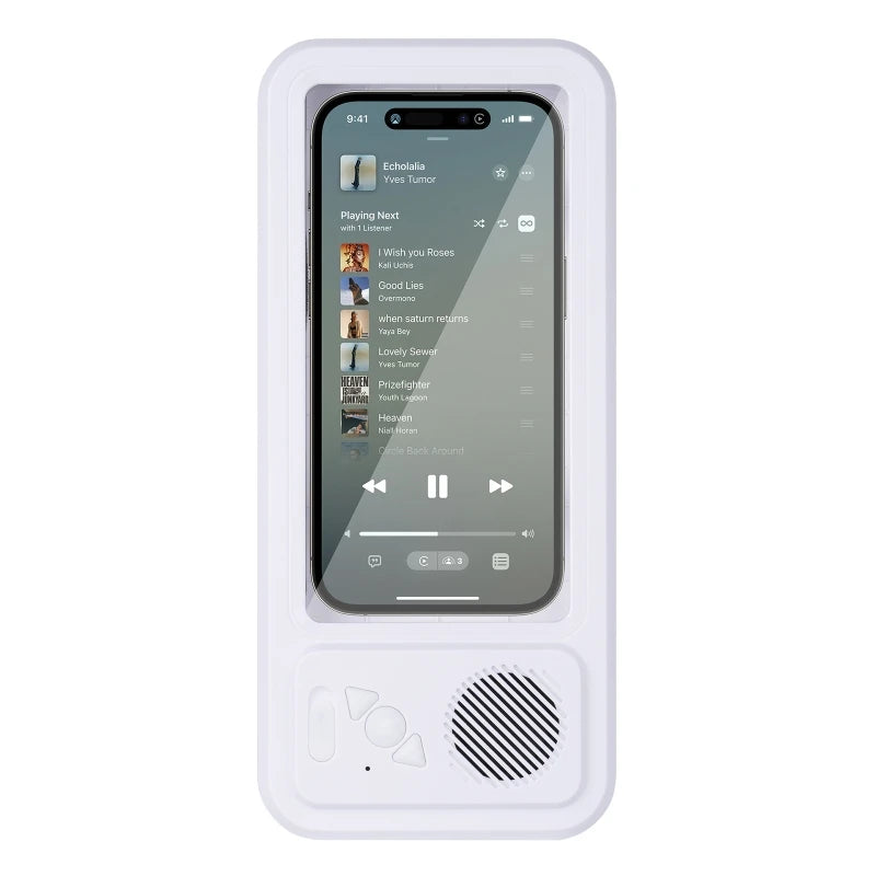 Bluetooth Speaker Waterproof Phone Box Touchscreen Phone Case Bathroom Shower Wall Mount Phone Stand For Watching Videos