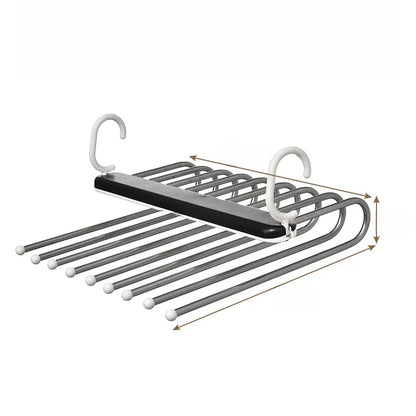 Ultimate 9-in-1 Space-Saving Stainless Steel Pants Rack