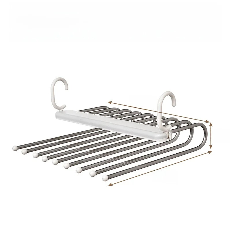Ultimate 9-in-1 Space-Saving Stainless Steel Pants Rack