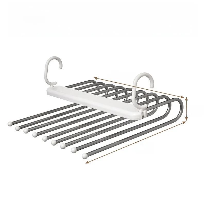 Ultimate 9-in-1 Space-Saving Stainless Steel Pants Rack