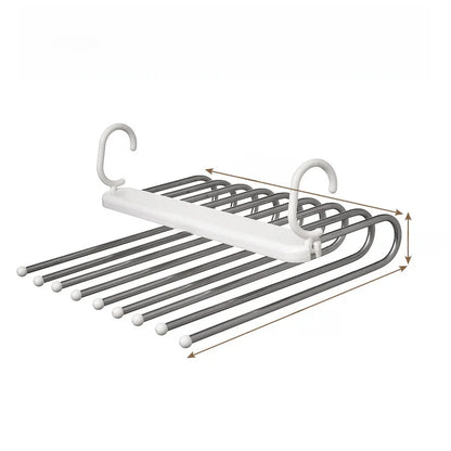 Ultimate 9-in-1 Space-Saving Stainless Steel Pants Rack